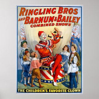 Ringling Brothers & Barnum & Bailey Vintage Clown Poster