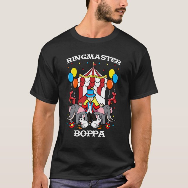 Ringmaster Boppa Circus Event Staff Ringleader Gra T-Shirt (Front)
