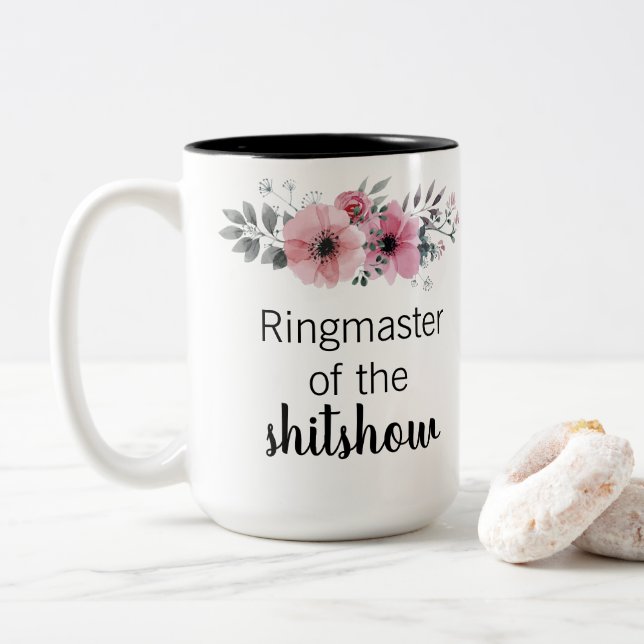 Ringmaster of the shitshow Two-Tone coffee mug (With Donut)
