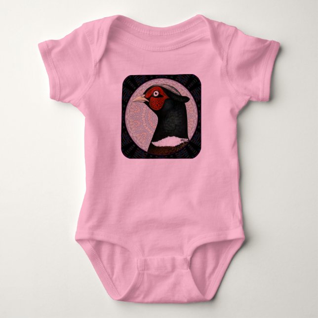 Ringneck Pheasant Circle Baby Bodysuit (Front)