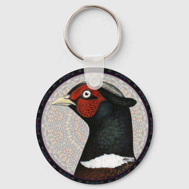 Ringneck Pheasant Circle Key Ring (Front)