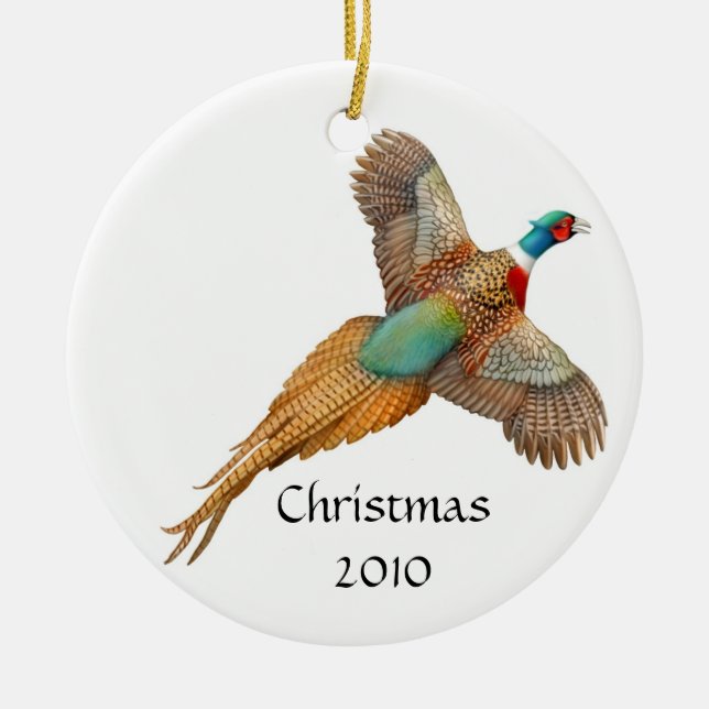 Ringneck Pheasant Customisable Ornament (Front)