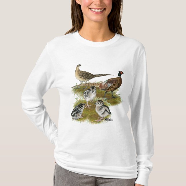 Ringneck Pheasant Family T-Shirt (Front)