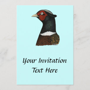 Ringneck Pheasant Head Invitation