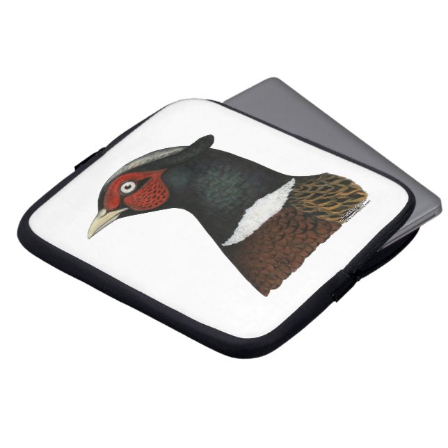 Ringneck Pheasant Head Laptop Sleeve (Front Top)