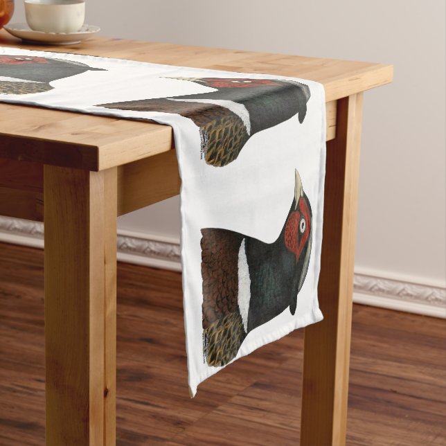 Ringneck Pheasant Head Short Table Runner (In Situ)