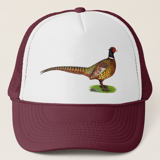 Ringneck Pheasant Rooster Trucker Hat (Front)