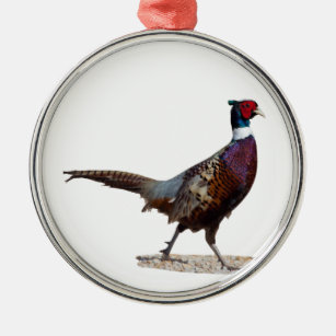 Pheasant Diamond Wood Christmas Tree Holiday Ornament
