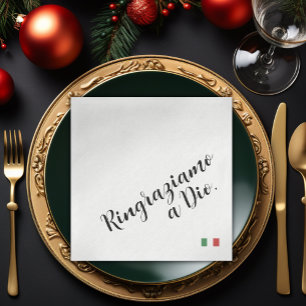 Ringraziamo a Dio - Italian Gratitude Dinner Napkin