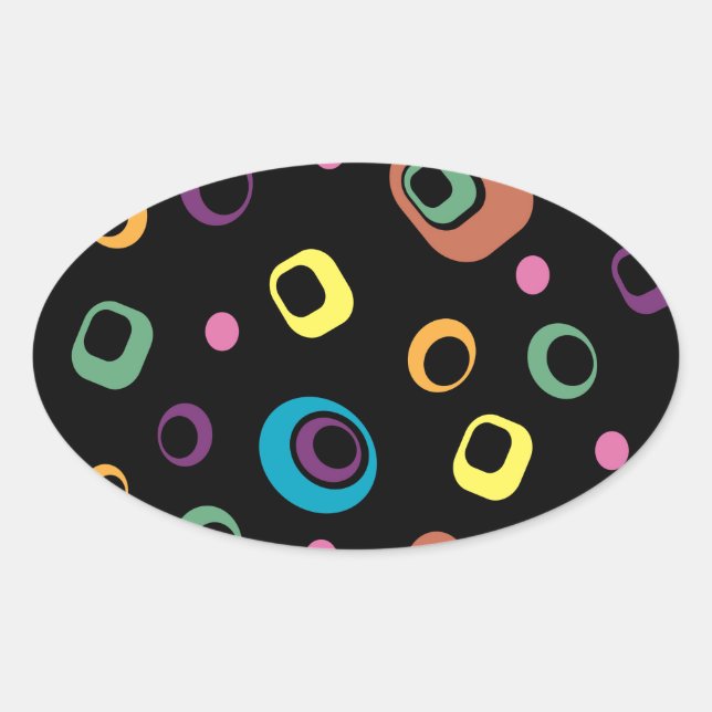 Rings Abstract art Oval Sticker (Front)
