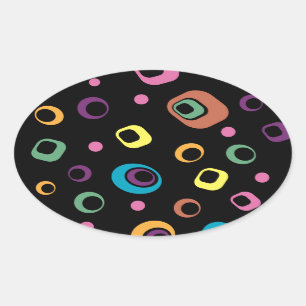 Rings Abstract art Oval Sticker