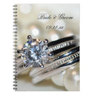Rings and White Pearls Wedding Notebook