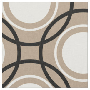 Rings Dots black & white + your backgr. & ideas Fabric