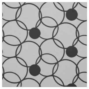 Rings & Dots black + your background & ideas Fabric