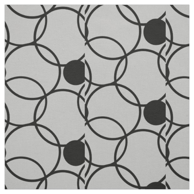 Rings & Dots black + your background & ideas Fabric (Swatch)