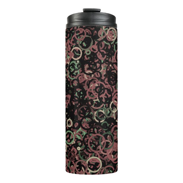 Rings of Colour Circle Graffiti Dark tones Thermal Tumbler (Front)