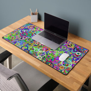 Rings of Colour Circle Graffiti Desk Mat