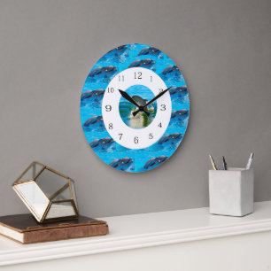 Rings Of The Dolphins,  Large Clock