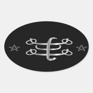 Ringstone symbol- Bahai religious icon Oval Sticker