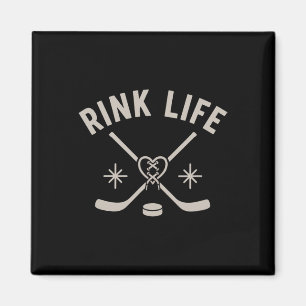 Rink Life Hockey Minimalist Winter Season Gift Fri Magnet