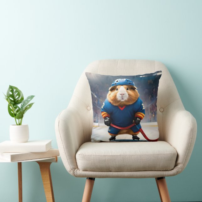 "Rink Rookie: The Ice Hockey Guinea Pig" Cushion (Chair)