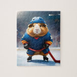 "Rink Rookie: The Ice Hockey Guinea Pig" Jigsaw Puzzle<br><div class="desc">Pictured On Ice Wearing His Hockey Uniform And Skates Is Ice Hockey Guinea Pig.</div>