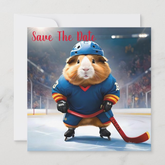 "Rink Rookie: The Ice Hockey Guinea Pig" Save The Date (Front)