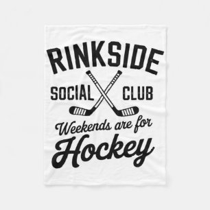 Rinkside Social Club Retro Ice Hockey Vibes  Fleece Blanket