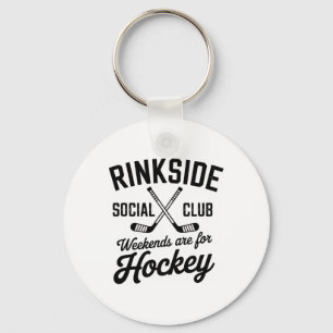 Rinkside Social Club Retro Ice Hockey Vibes Key Ring