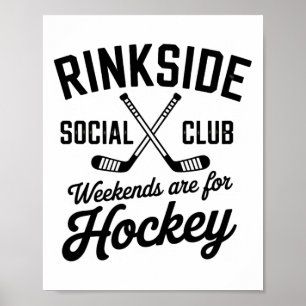 Rinkside Social Club Retro Ice Hockey Vibes Poster