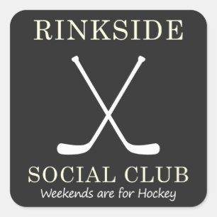 Rinkside Social Club: Weekends for Hockey Mum Mama Square Sticker