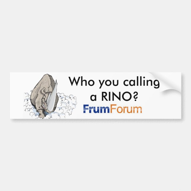 rino, 36470578_400x400, Who you calling a RINO? Bumper Sticker (Front)