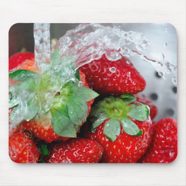 Rinsing Strawberry With Water Mouse Mat (Front)