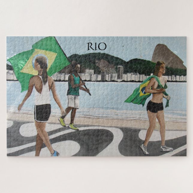rio beach flags jigsaw puzzle (Horizontal)