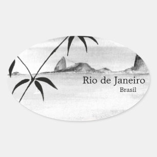 Rio/Brasil landscape Oval Sticker