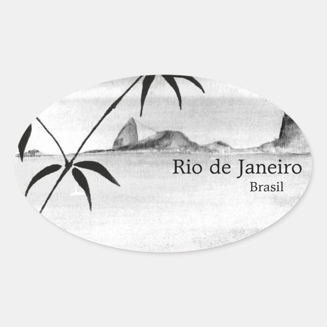 Rio/Brasil landscape Oval Sticker (Front)
