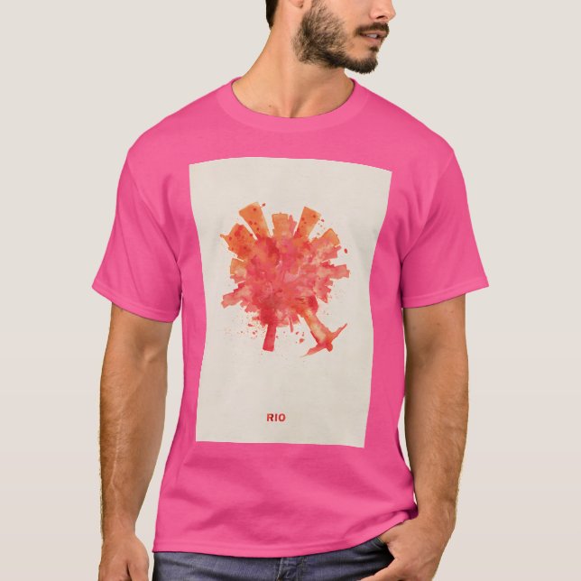 Rio Brazil Skyround Art  Circular Panoramic Skylin T-Shirt (Front)