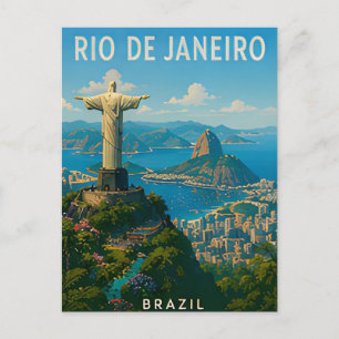 Rio Brazil Sugarloaf Mountain Beach City Views Postcard