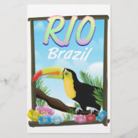 Rio Brazil Toucan travel poster