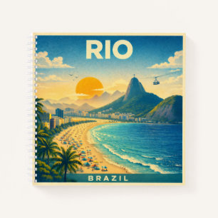 Rio Brazil Vintage Travel Poster Notebook