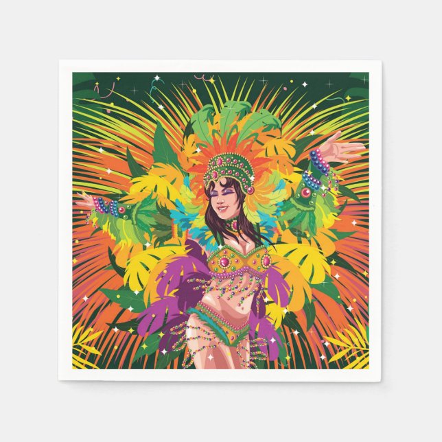 Rio Carnival Dancer Napkin (Front)