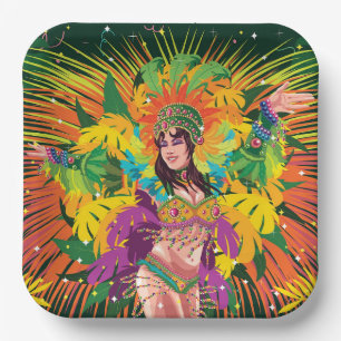 Rio Carnival Dancer Paper Plate