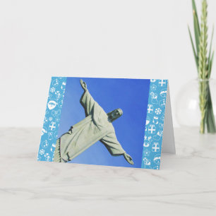 rio christmas blue holiday card