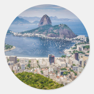 Rio de Janeiro aerial view Classic Round Sticker