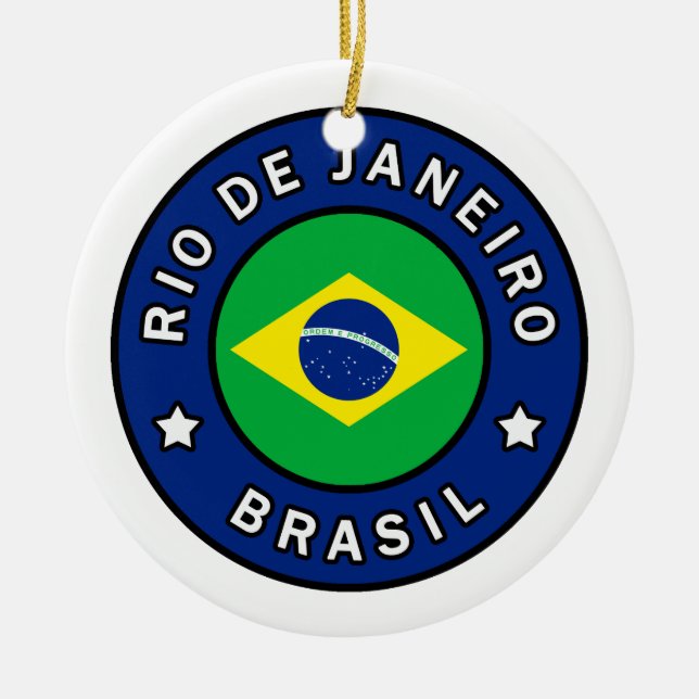Rio de Janeiro Brasil Ceramic Tree Decoration (Front)