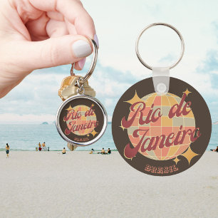 Rio de Janeiro Brasil Disco Retro Vintage  Key Ring