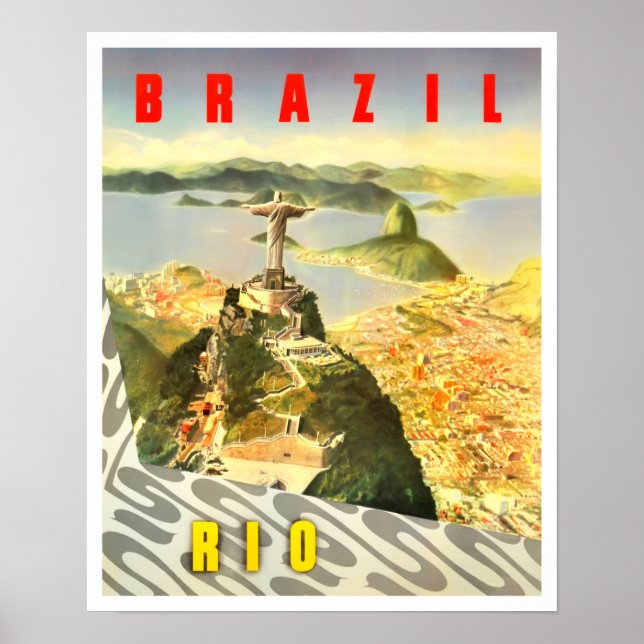 Rio de Janeiro Brasil vintage travel poster (Front)