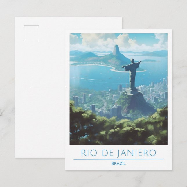 Rio de Janeiro Brazil Art Vintage Travel  Postcard (Front/Back)