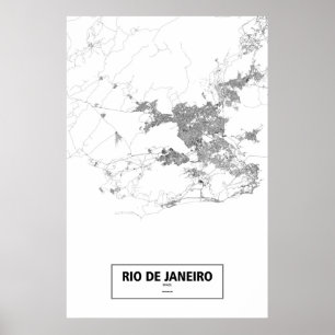 Rio de Janeiro, Brazil (black on white) Poster