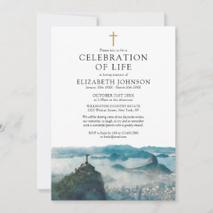 Rio de Janeiro Brazil Celebration Of Life Funeral Invitation